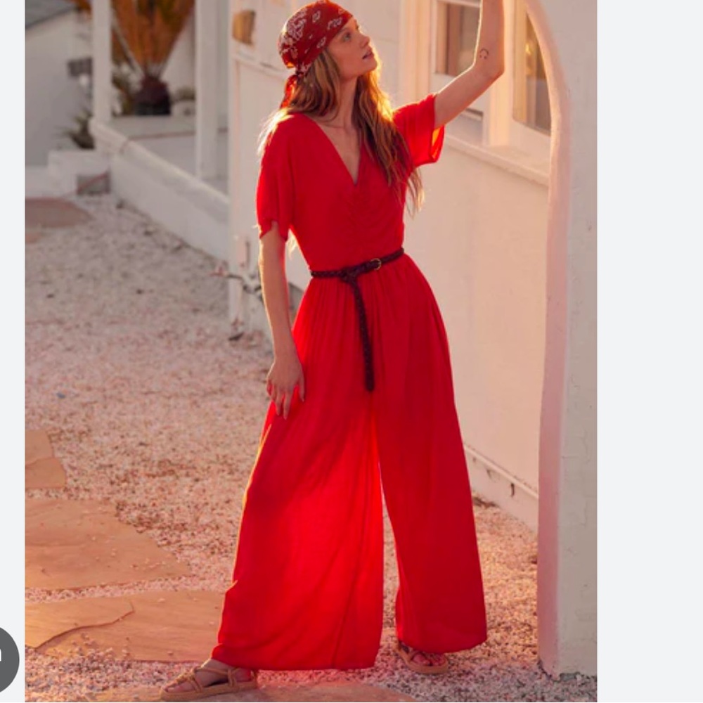 NWT Promesa Backless Jumpsuit with Wide-Leg and Ruched Details